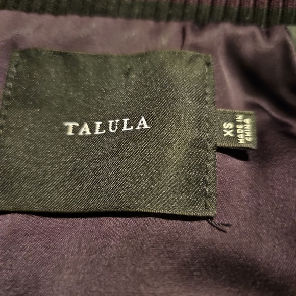 Aritzia Talula Satin Bomber Jacket - Purple and Black - Picture 8 of 10